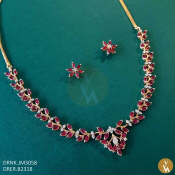 Diamond Necklace Set (DRNK.JM3058) (DRER.B2318)