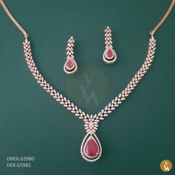 Diamond Necklace Set (DNEK.G5980)(DER.G5981)