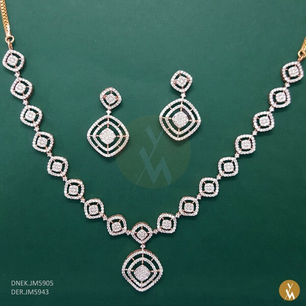 Diamond Necklace Set (DNEK.JM5905)(DER.JM5943)